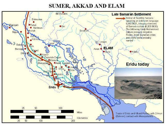 sumerian civilization map